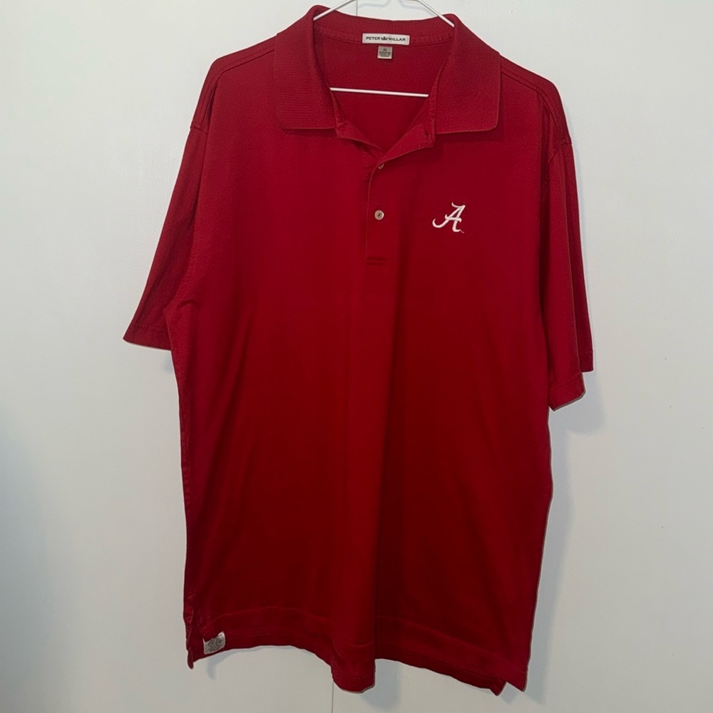 Peter Millar Crimson Polo with White Script 'A' Chest Logo